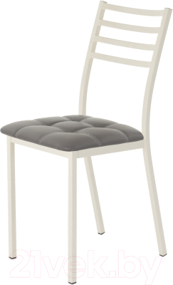 Стул AMC Comfort 4К3.5 (кожзам графит/слоновая кость) - фото