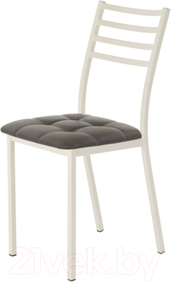 Стул AMC Comfort 4К3.8 (кожзам серо-коричневый/слоновая кость) - фото