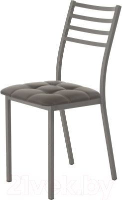 Стул AMC Comfort 4К4.8 (кожзам серо-коричневый/графит) - фото