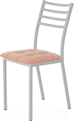 Стул AMC Comfort 4К5.7 (кожзам коралл/серебристый) - фото