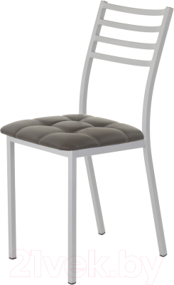 Стул AMC Comfort 4К5.8 (кожзам серо-коричневый/серебристый) - фото