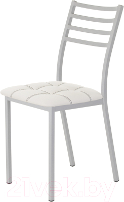 Стул AMC Comfort 4К5.12 (кожзам белый/серебристый) - фото