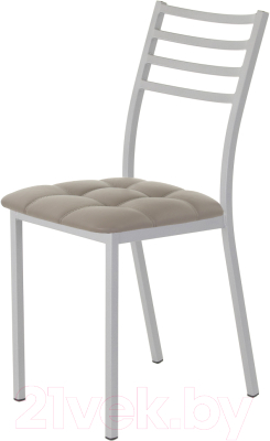 Стул AMC Comfort 4К5.18 (кожзам латте/серебристый) - фото