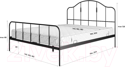 Двуспальная кровать Князев Мебель Афина АФН.160.200.Ч