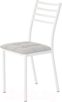 Стул AMC Comfort 4К6.6 (кожзам серый/белый) - фото