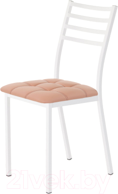 Стул AMC Comfort 4К6.7 (кожзам коралл/белый) - фото