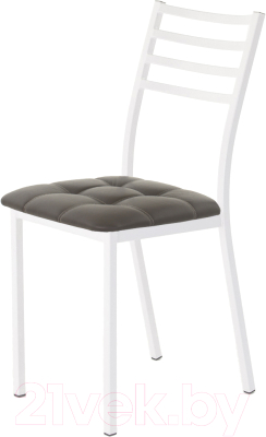 Стул AMC Comfort 4К6.8 (кожзам серо-коричневый/белый) - фото