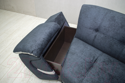 Диван угловой Петрамебель Браво левый (брабус 17 темно-серый велюр/брабус 15 светло-серый велюр)