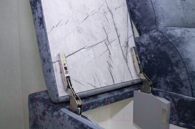 Диван угловой Петрамебель Браво комфорт правый (плюш стил светло-голубой велюр)