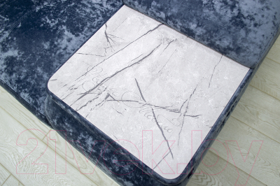 Диван угловой Петрамебель Браво комфорт левый (плюш стил светло-голубой велюр)