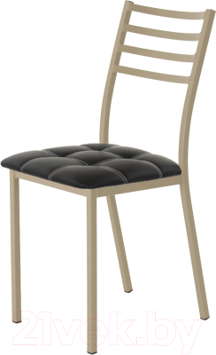 Стул AMC Comfort 4К10.1 (кожзам черный/капучино) - фото