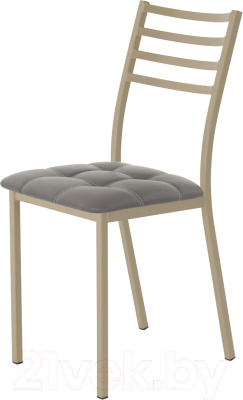 Стул AMC Comfort 4К10.5 (кожзам графит/капучино) - фото