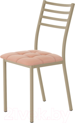 Стул AMC Comfort 4К10.7 (кожзам коралл/капучино) - фото
