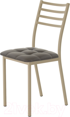 Стул AMC Comfort 4К10.8 (кожзам серо-коричневый/капучино) - фото