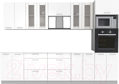 Кухонный гарнитур Интерлиния Мила 3.0 ВТ без столешницы - фото