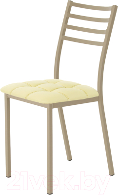 Стул AMC Comfort 4К10.15 (кожзам светло-желтый/капучино) - фото