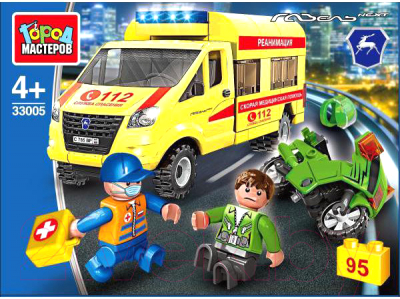 Конструктор Город мастеров Газель Авария мотоциклиста / 33005-KK - фото