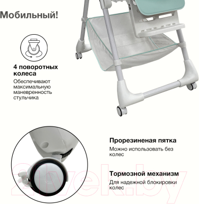 Стульчик для кормления Bubago Amelia / BG 103-3 (Frost Green)