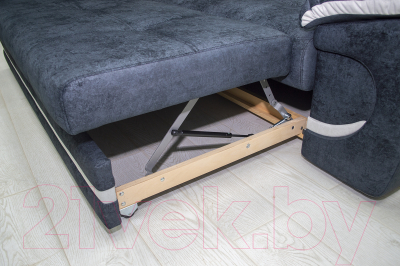 Диван Петрамебель Браво 3-193 раскладной (брабус 17 темно-серый велюр/брабус 15 светло-серый)