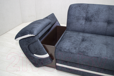 Диван Петрамебель Браво 3-193 раскладной (брабус 17 темно-серый велюр/брабус 15 светло-серый)