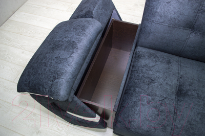 Диван Петрамебель Браво 3-193 раскладной (брабус 17 темно-серый велюр/брабус 15 светло-серый)