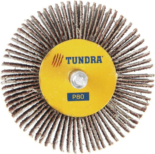 Шлифовальный круг Tundra Лепестковый радикальный 60x30x6мм Р80 / 1875467