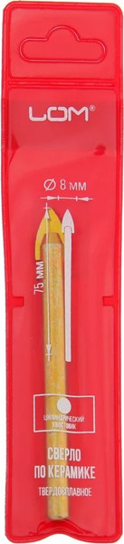 Сверло LOM Твердосплавное цилиндрич. хвостовик по керамике 8мм / 1935853