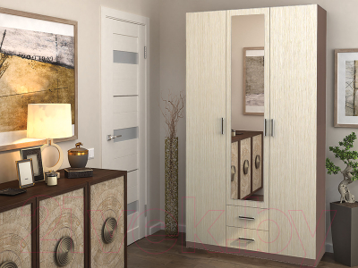 Шкаф Столица Мебели Трио 3-х ств.