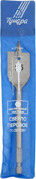 Сверло Tundra Перовое шестигранный хвостовик по дереву 25x152мм / 1032499