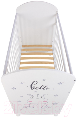 Детская кроватка Фея 701 Бегемотик / 0002549.9.15 (белый)