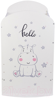 Детская кроватка Фея 701 Бегемотик / 0002549.9.15 (белый)