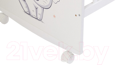 Детская кроватка Фея 701 Слоник / 0002549.9.14 (белый)