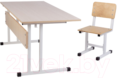 Стул детский Polini Kids City / 0002603.62 (S, белый/дуб пастельный)