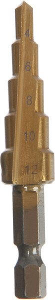Сверло Tundra Pro ступенчатое HSS TiN шестигранный хвостовик 4-12мм 4582951