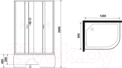 Душевая кабина Niagara NG-2310-14RBK 120x80x200