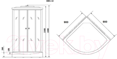 Душевая кабина Niagara NG-3301-14 90x90x215