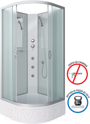 Душевая кабина Niagara NG-3302-14BKG 100x100x200