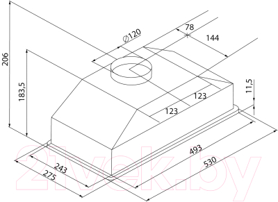 Вытяжка скрытая Krona Kate 600 Glass PB K / КА-00005278