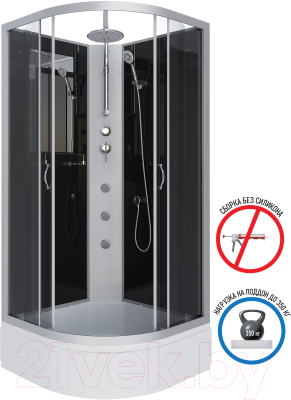 Душевая кабина Niagara NG-3503-14BKTG 80x80x215