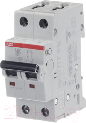 Выключатель автоматический ABB S 202 2P С 63А 6кА 2M / 2CDS252001R0634 - фото