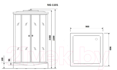 Душевая кабина Niagara NG-1101-14 90х90