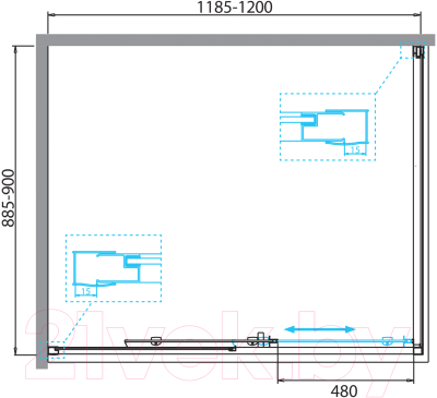 Душевой уголок BelBagno DUE-AH-1-120/90-C-CR