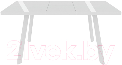 Обеденный стол Сакура Милан 120-160 (белый/белый со стеклом)