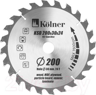 Пильный диск Kolner KSD 200x20/30x24 - фото
