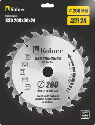 Пильный диск Kolner KSD 200x20/30x24
