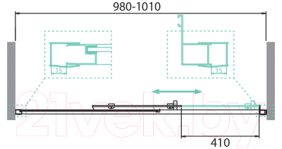 Душевая дверь BelBagno DUE-BF-1-100-C-Cr