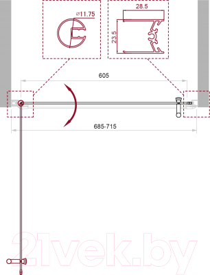 Душевая дверь BelBagno UNO-B-1-70-CH-Cr