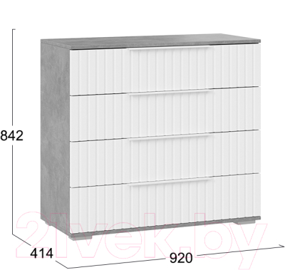 Комод ТриЯ Хилтон (ателье светлый/белый матовый)