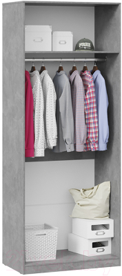 Шкаф ТриЯ Хилтон для одежды (ателье светлый/белый матовый)