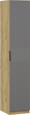Шкаф-пенал ТриЯ Хилтон для белья (дуб крафт золотой/графит матовый) - фото